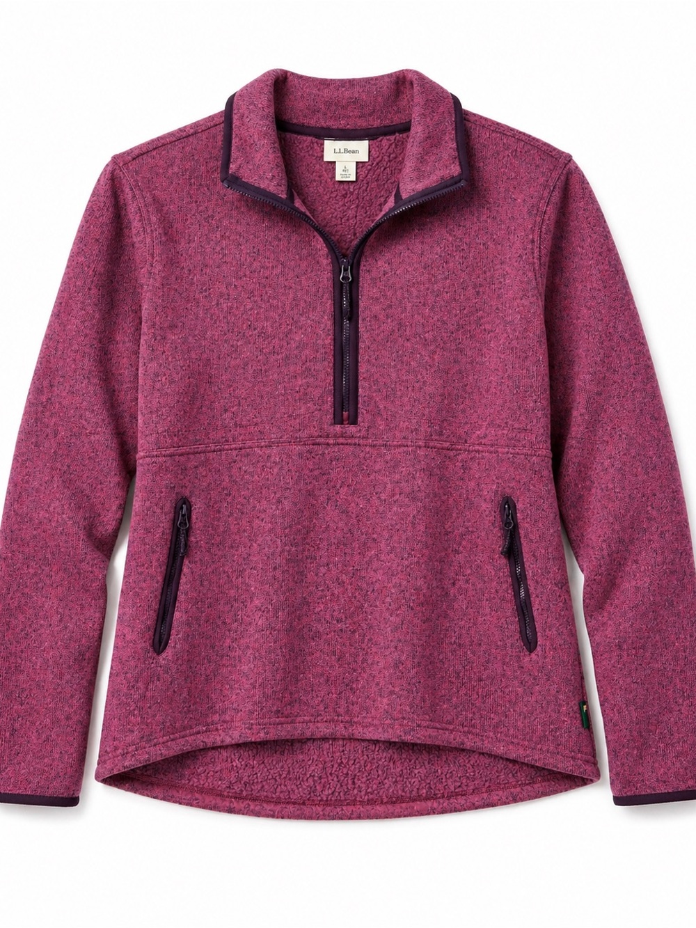 L.L.Bean Sweater Fleece 1/2 Zip Pullover Plum Rose LP Cozy Outdoor Classic